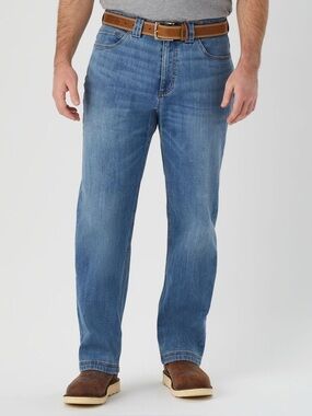 Duluth Trading Co Flex Ballroom Jeans Mens 44x30 Blue Relaxed Fit Denim Stretch